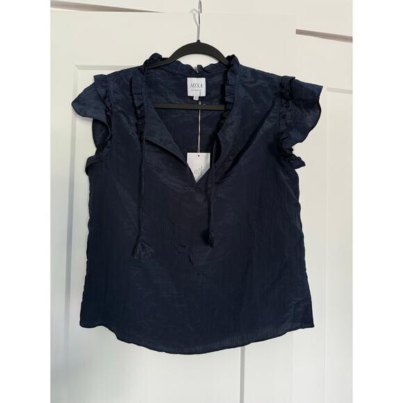 $220 NEW Misa LA Basia Top - Midnight Navy - XS - Picture 3 of 9
